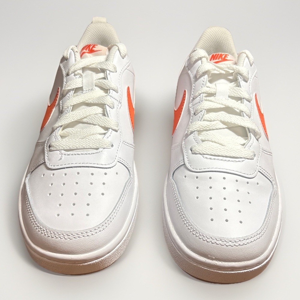 Nike Court Borough Low 2 GS White/Orange Big kids BQ5448-114   6 Youth